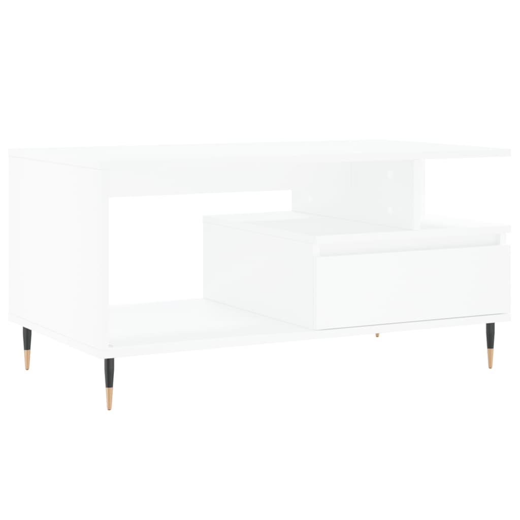 vidaXL Table basse Blanc 90x49x45 cm Bois d'ingénierie