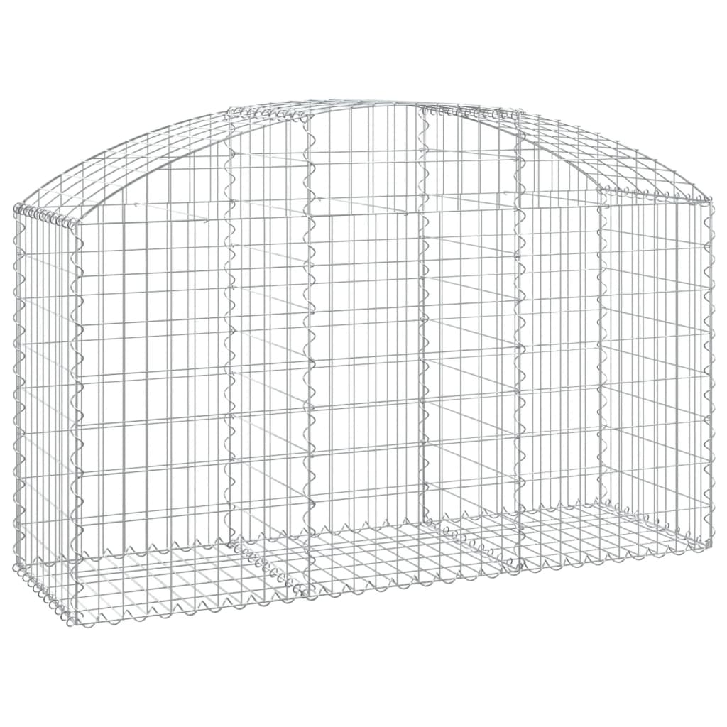 vidaXL Panier de gabions arqué 150x50x80/100 cm Fer galvanisé