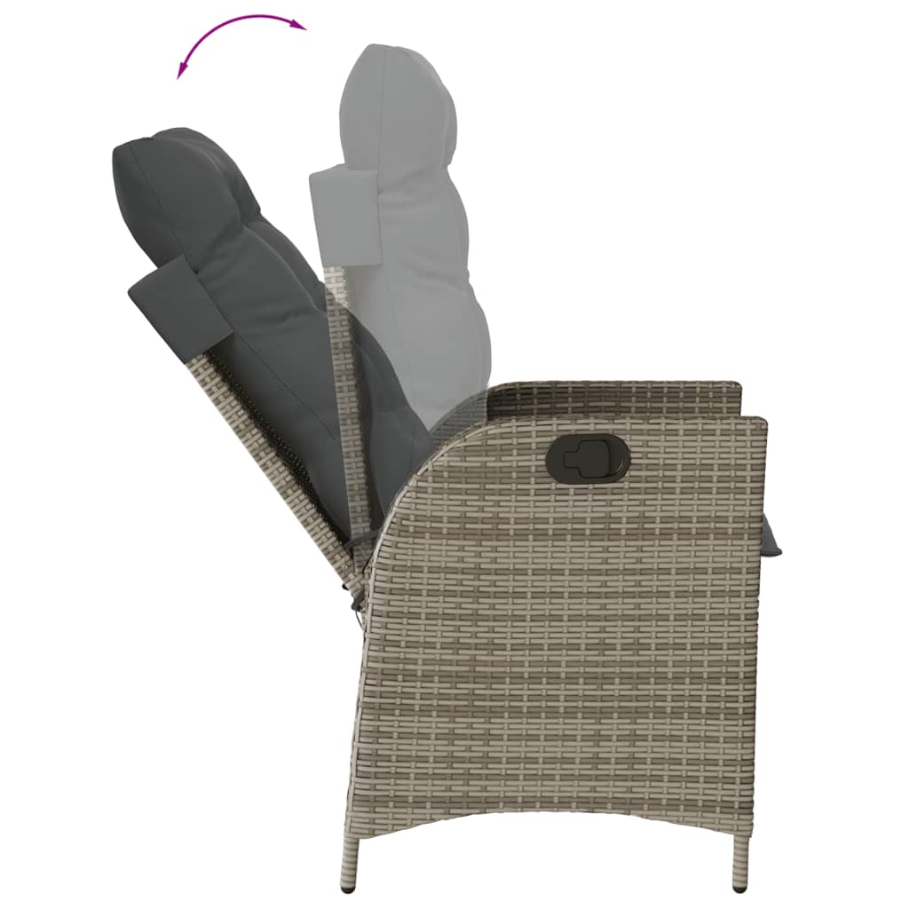 vidaXL Ensemble à manger de jardin 9 pcs coussins gris résine tressée