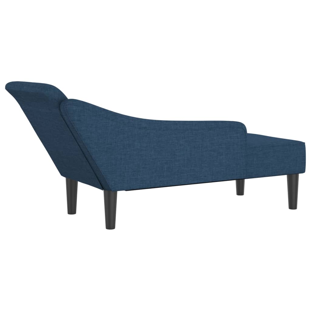 vidaXL Chaise longue avec coussins bleu tissu