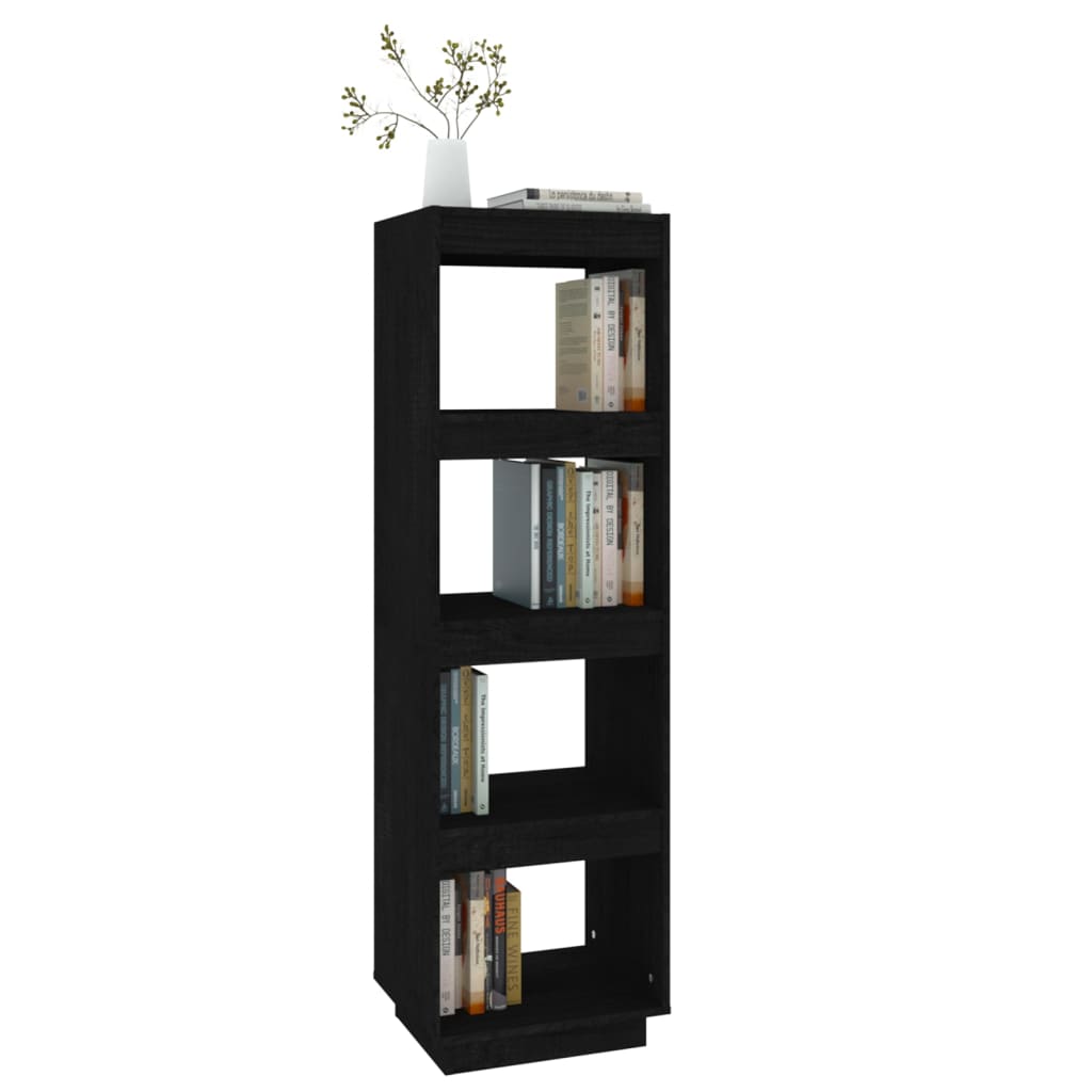 vidaXL Bibliothèque/Séparateur de pièce Noir 40x35x135 cm Pin massif