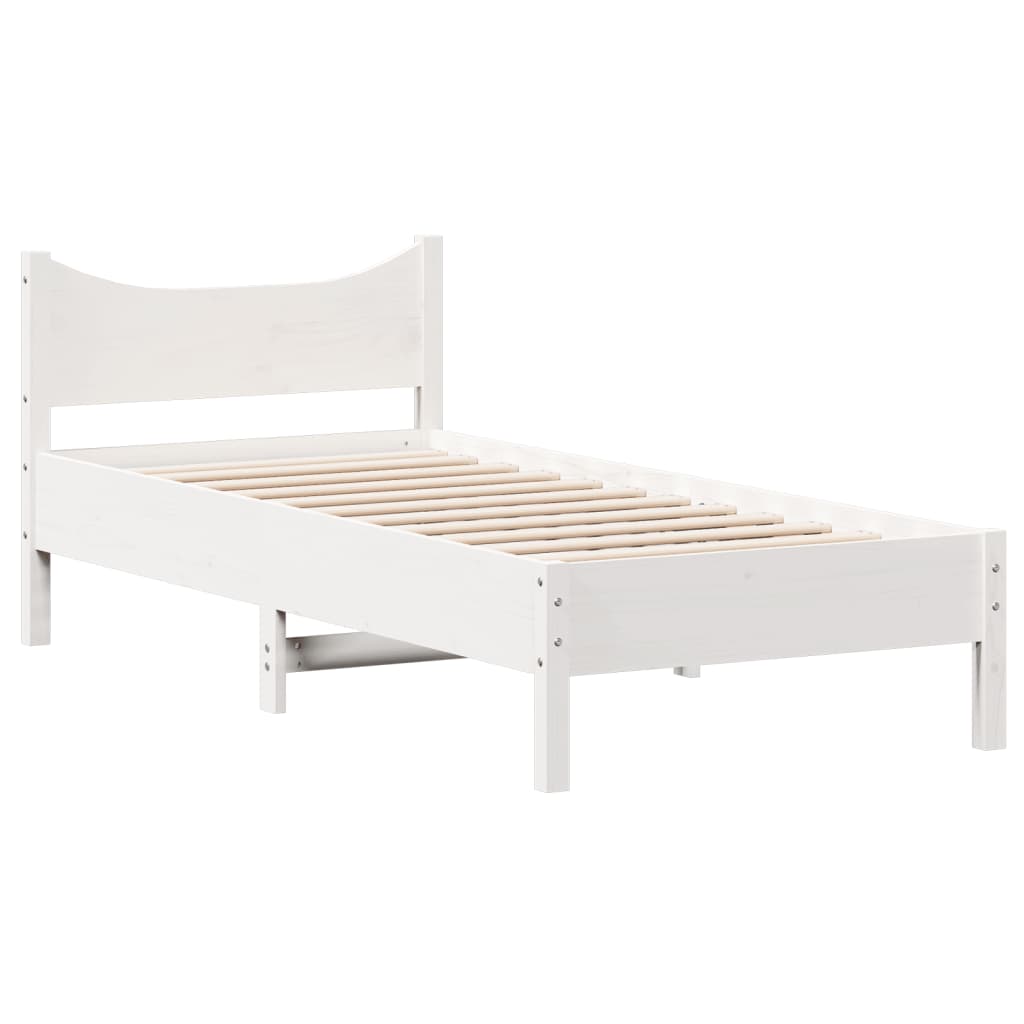 vidaXL Cadre de lit sans matelas blanc 75x190 cm bois de pin massif