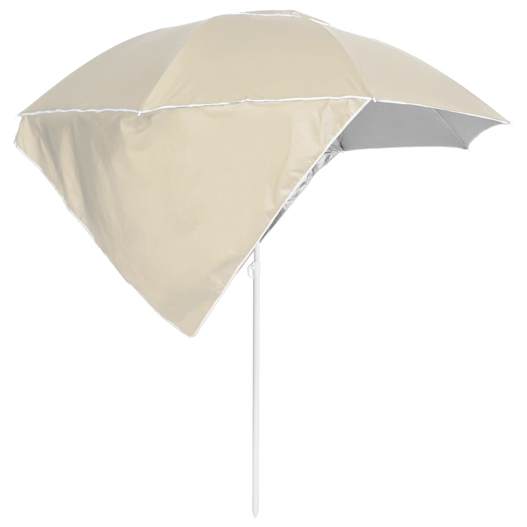 vidaXL Parasol de plage avec parois latérales sable 215 cm