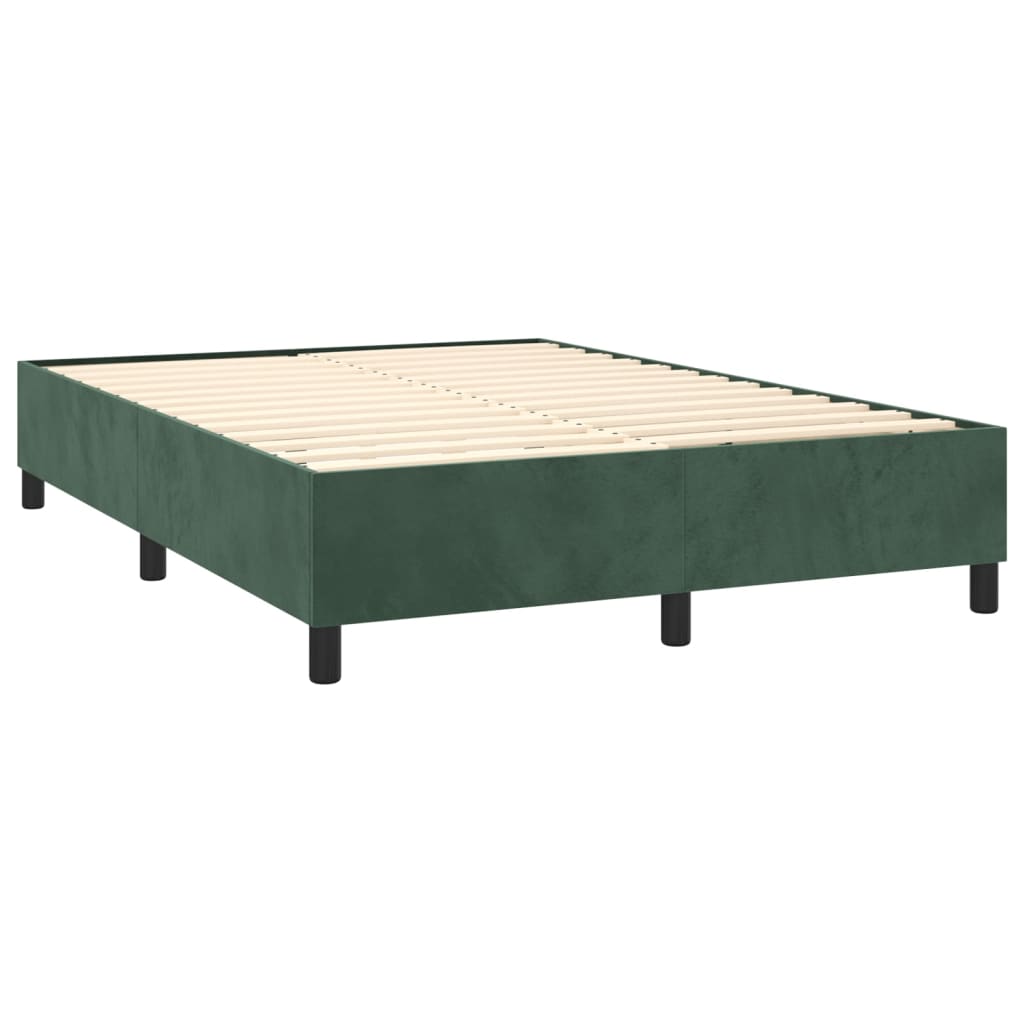 vidaXL Sommier à lattes de lit matelas et LED Vert foncé 140x190 cm