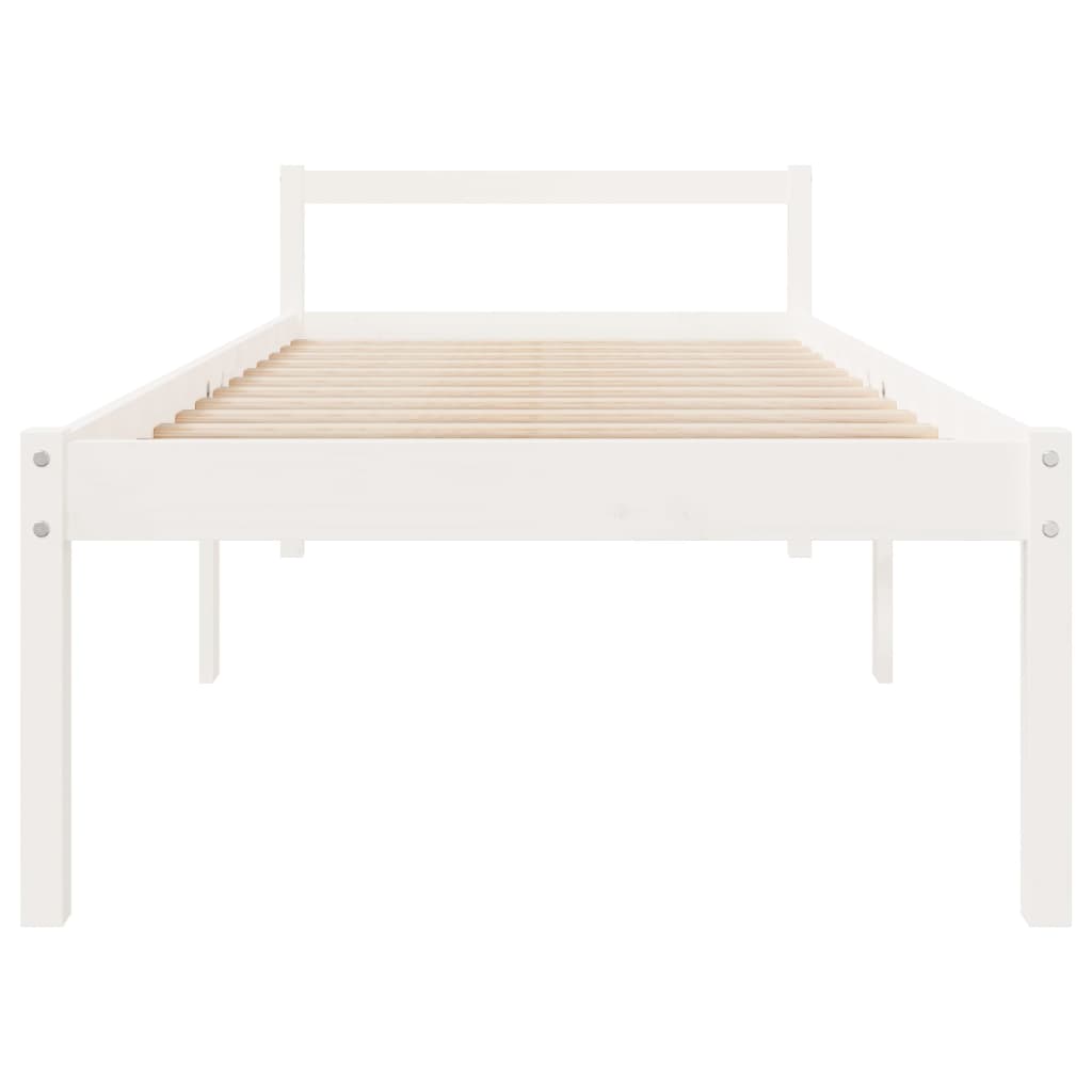 vidaXL Lit pour personne âgée blanc 90x190cm simple bois massif de pin