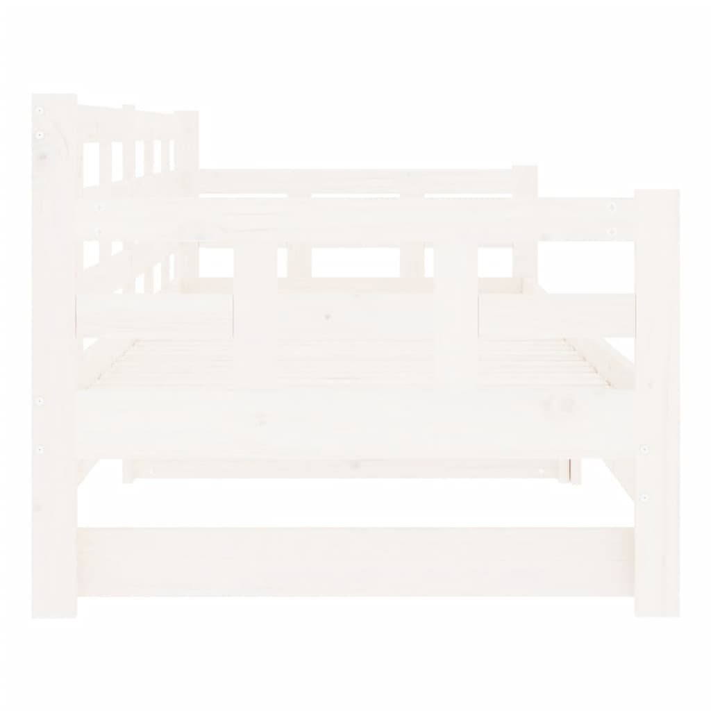 vidaXL Lit coulissant sans matelas blanc 2x(90x200) cm