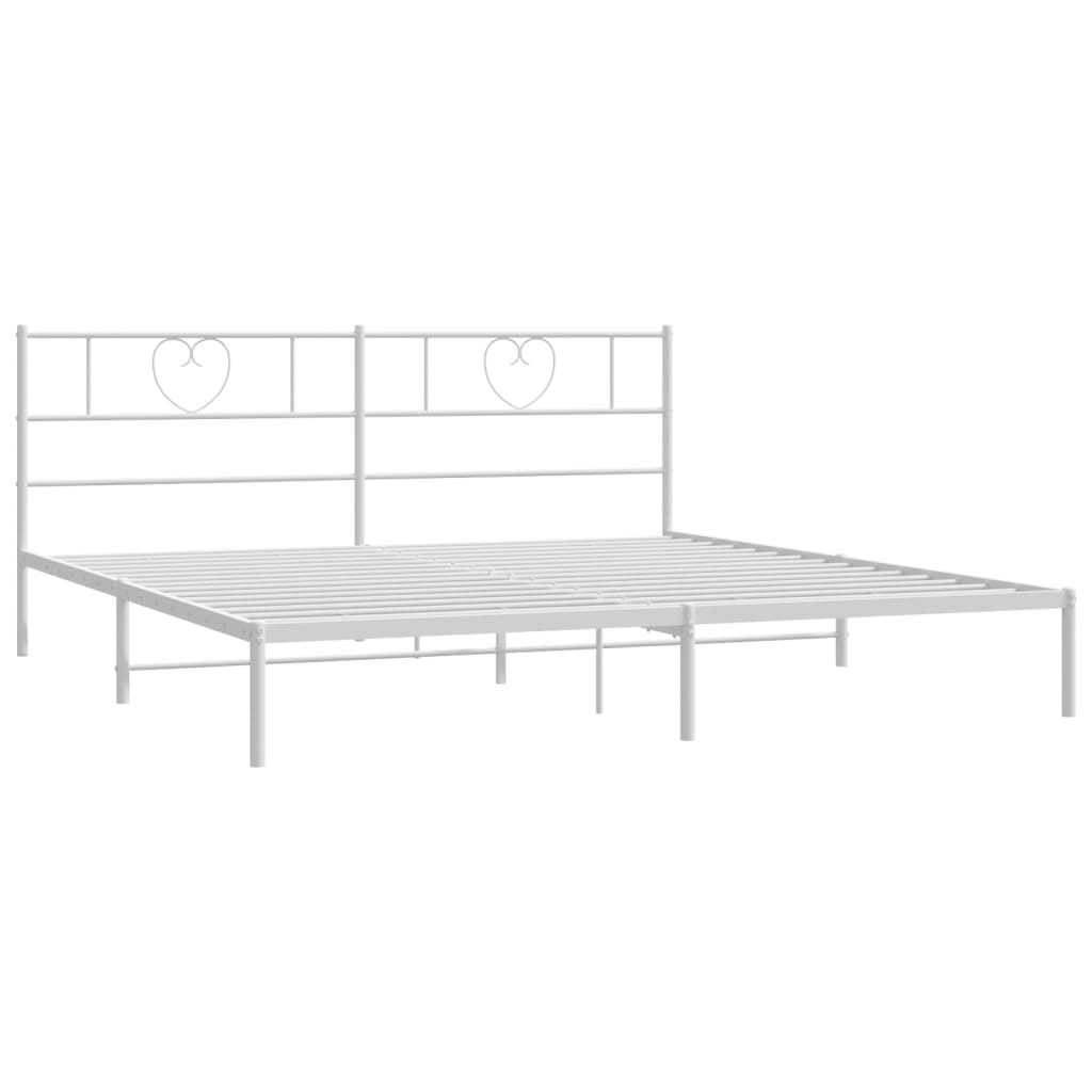 vidaXL Cadre de lit métal sans matelas et tête de lit blanc 180x200 cm