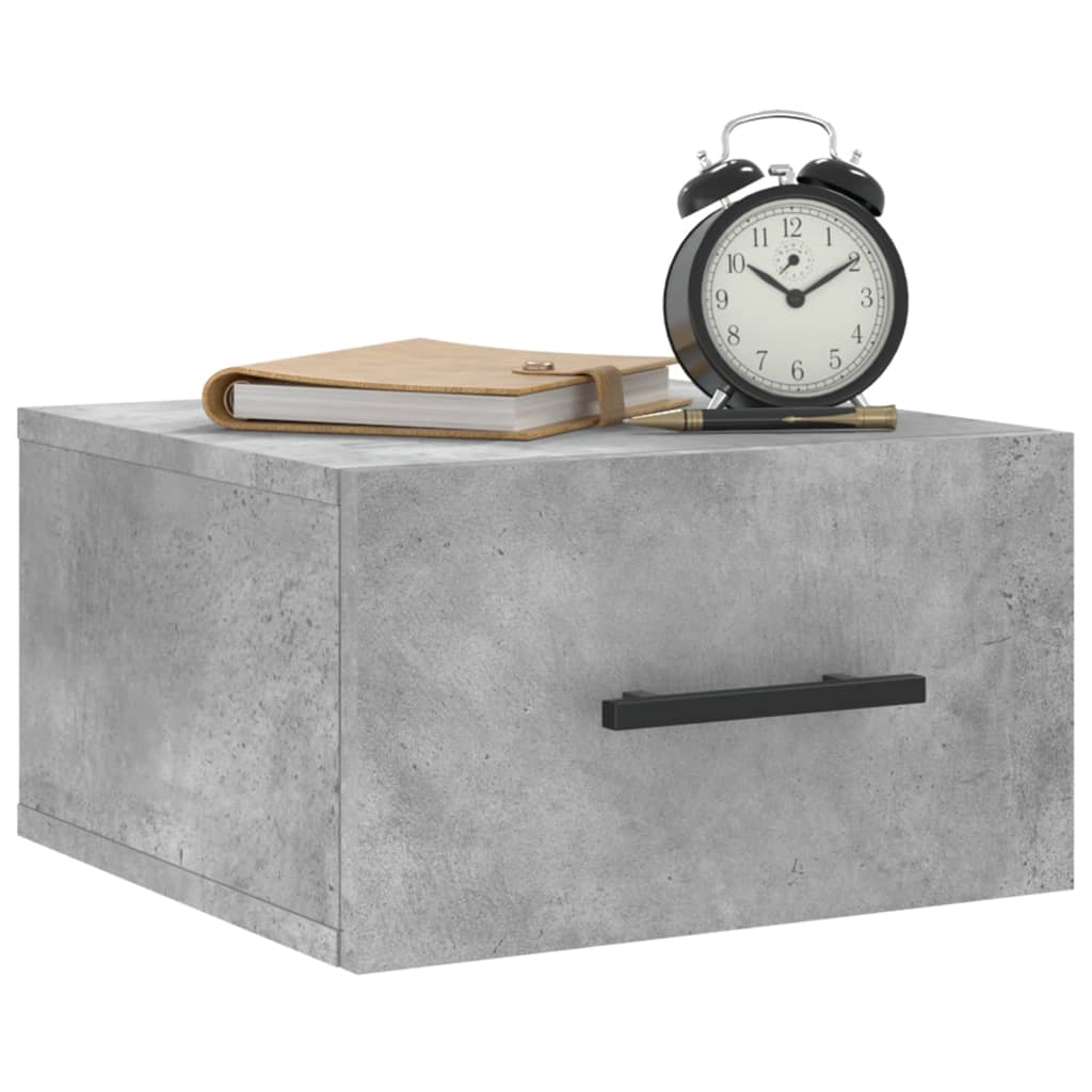 vidaXL Table de chevet murale gris béton 35x35x20 cm