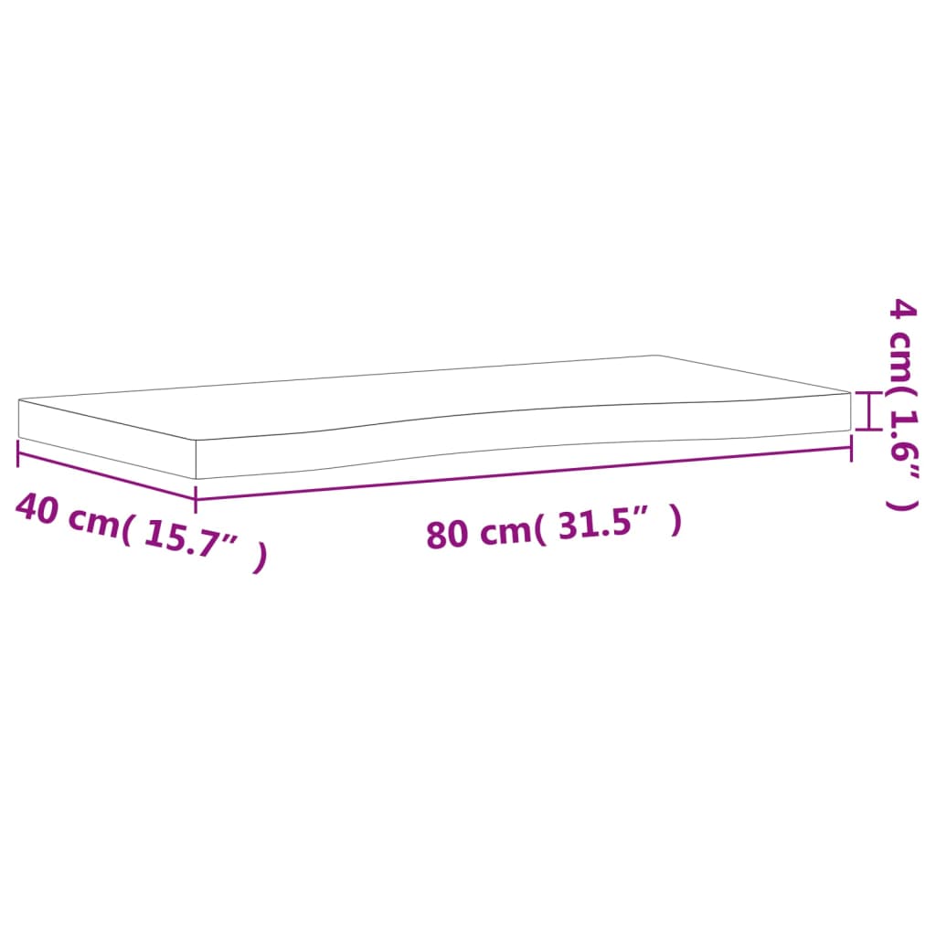 vidaXL Dessus de bureau 80x(36-40)x4 cm bois massif de hêtre