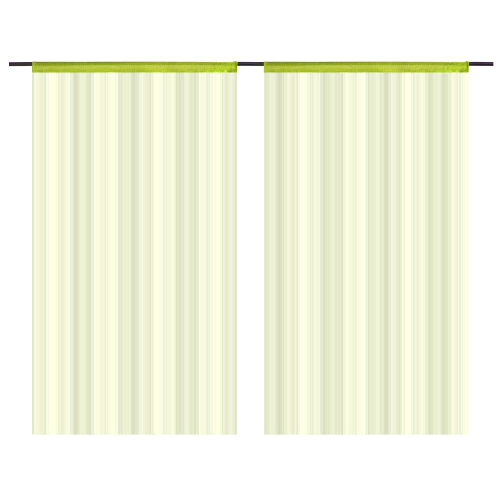 vidaXL Rideau en fils 2 pcs 100 x 250 cm Vert