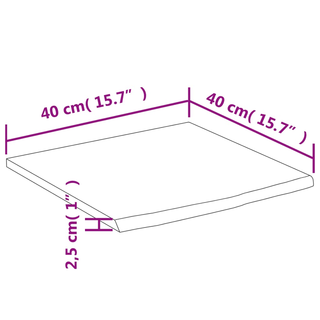 vidaXL Étagère murale 40x40x2,5cm carré massif acacia bordure assortie