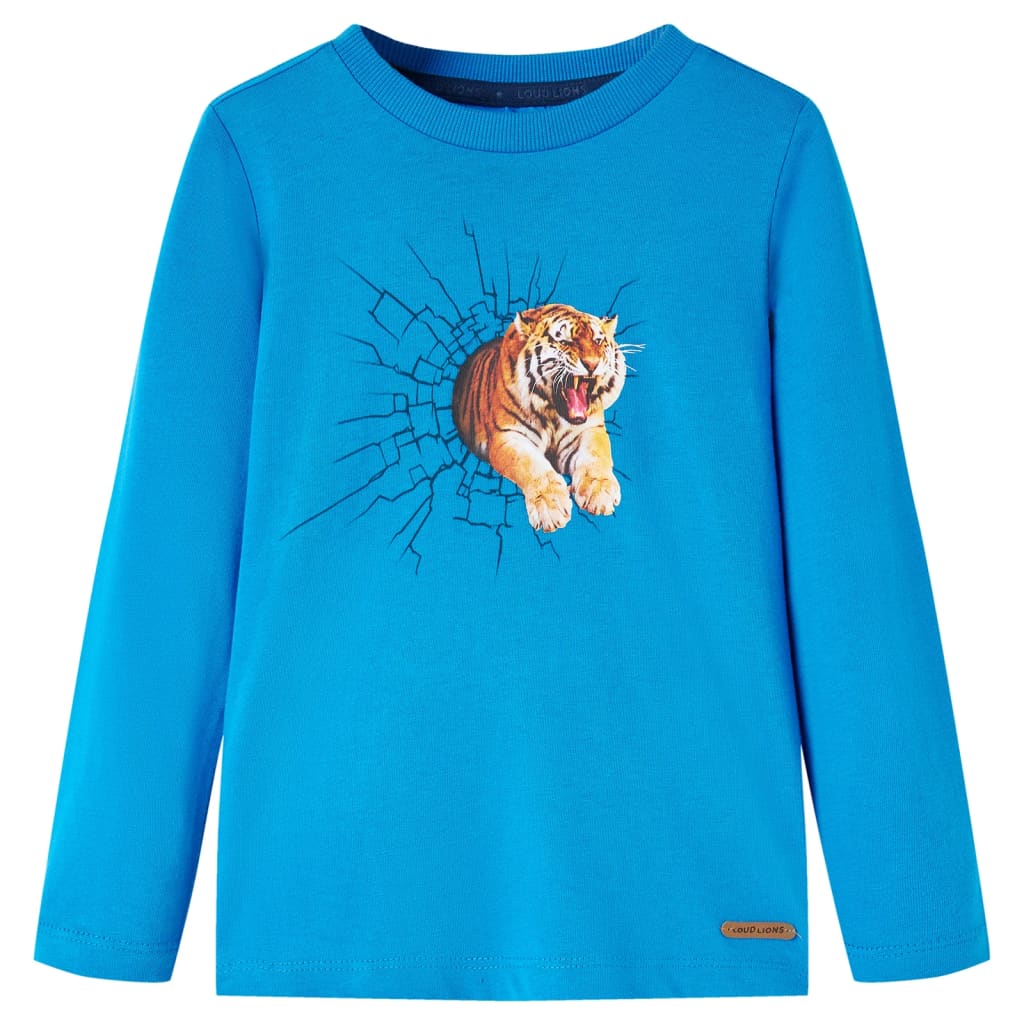 T-shirt enfants à manches longues bleu cobalt 116