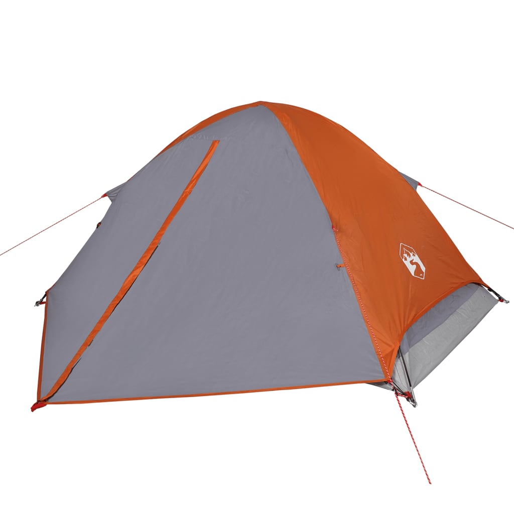 vidaXL Tente de camping à dôme 2 personnes gris et orange imperméable