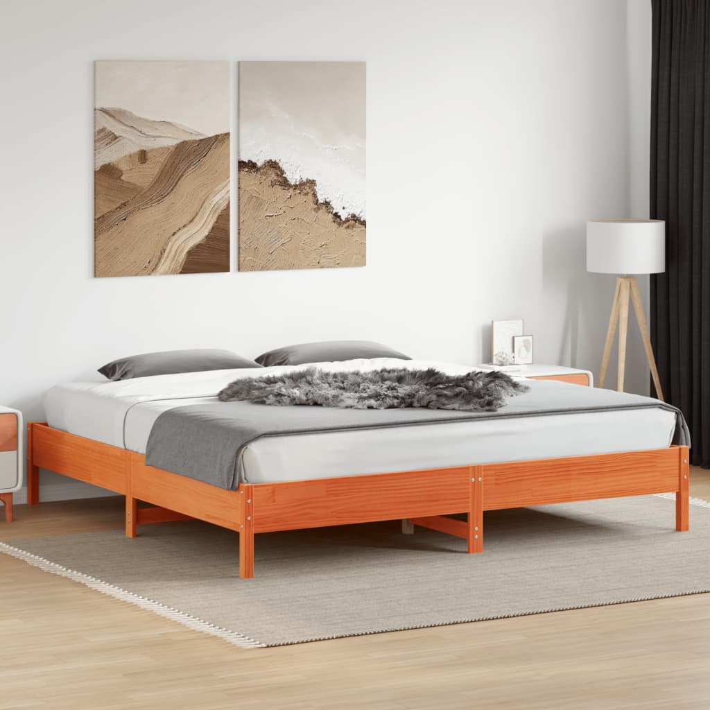 vidaXL Cadre de lit sans matelas cire marron 180x200cm bois pin massif