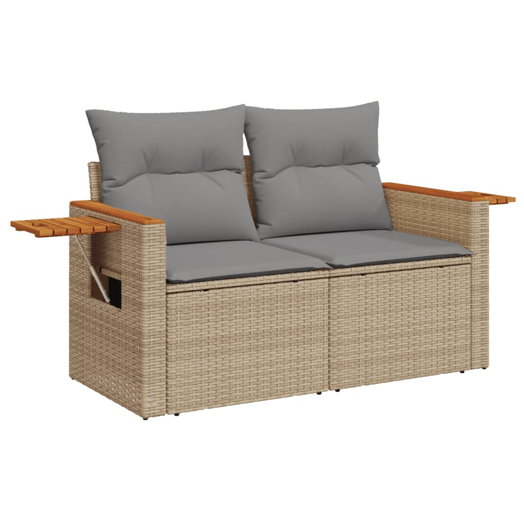 vidaXL Salon de jardin avec coussins 5 pcs beige résine tressée