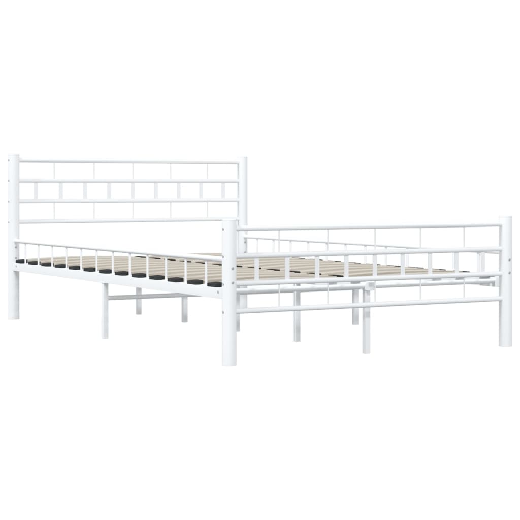 vidaXL Cadre de lit sans matelas blanc métal 140x200 cm