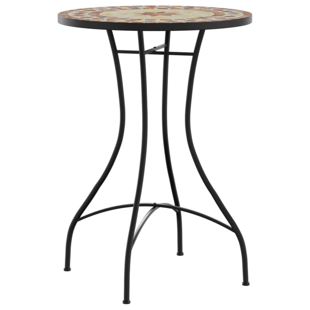 vidaXL Table de bistro mosaïque terre cuite blanc Ø50x70 cm céramique