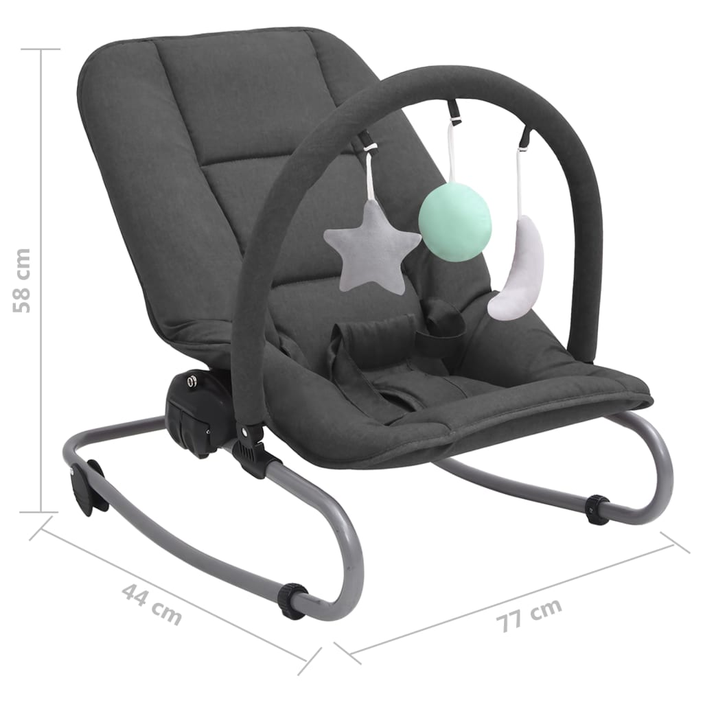 vidaXL Transat pour bébé Anthracite Acier