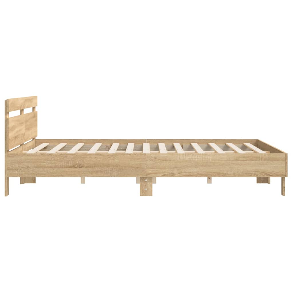 vidaXL Cadre de lit sans matelas chêne sonoma 200x200 cm