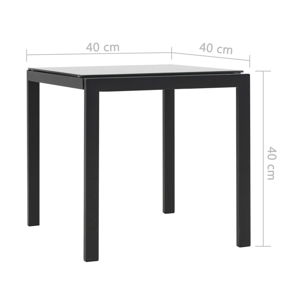 vidaXL Chaises longues lot de 2 table Résine tressée et textilène Noir