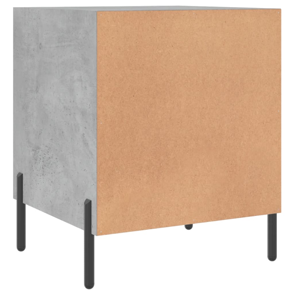 vidaXL Tables de chevet 2 pcs gris béton 40x40x50 cm bois d’ingénierie