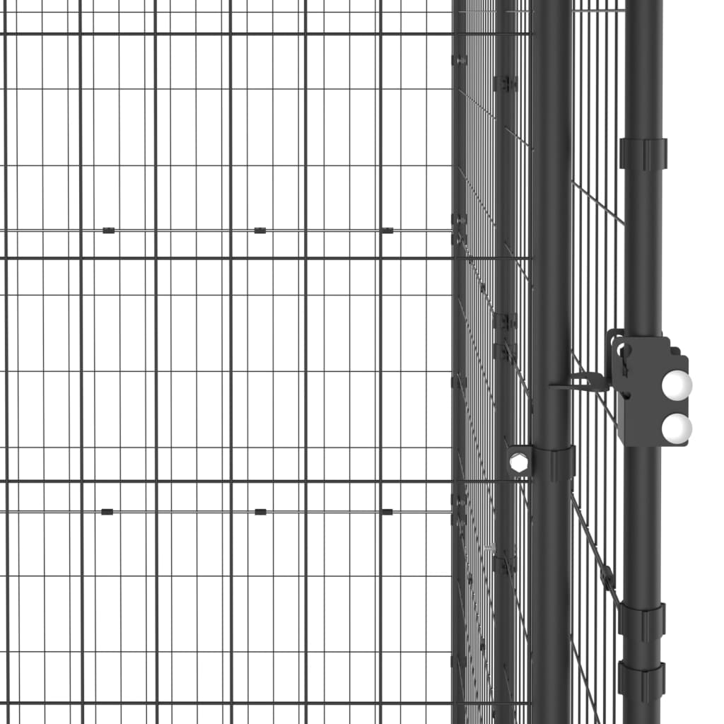 vidaXL Chenil extérieur Acier avec toit 19,36 m²