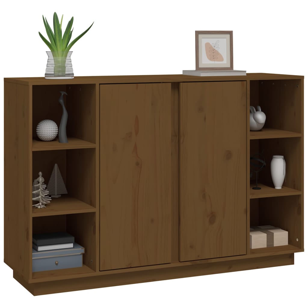 vidaXL Buffet Marron miel 120x35x80 cm Bois massif de pin