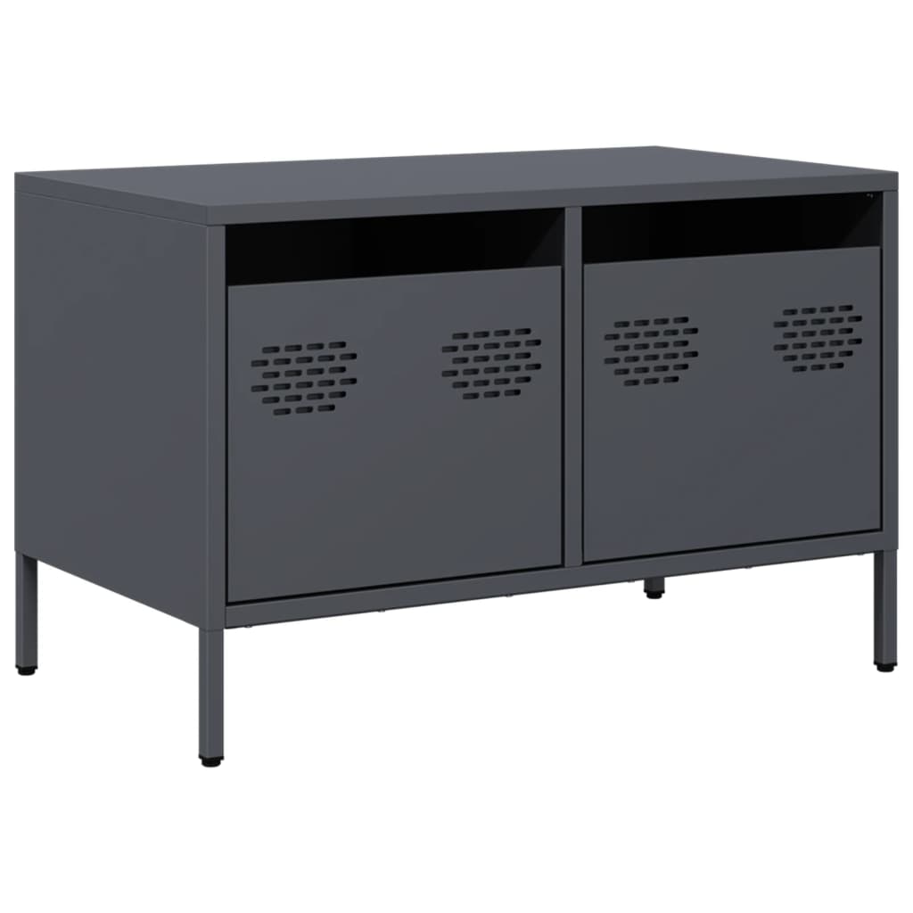 vidaXL Meuble TV anthracite 68x39x43,5 cm acier laminé à froid