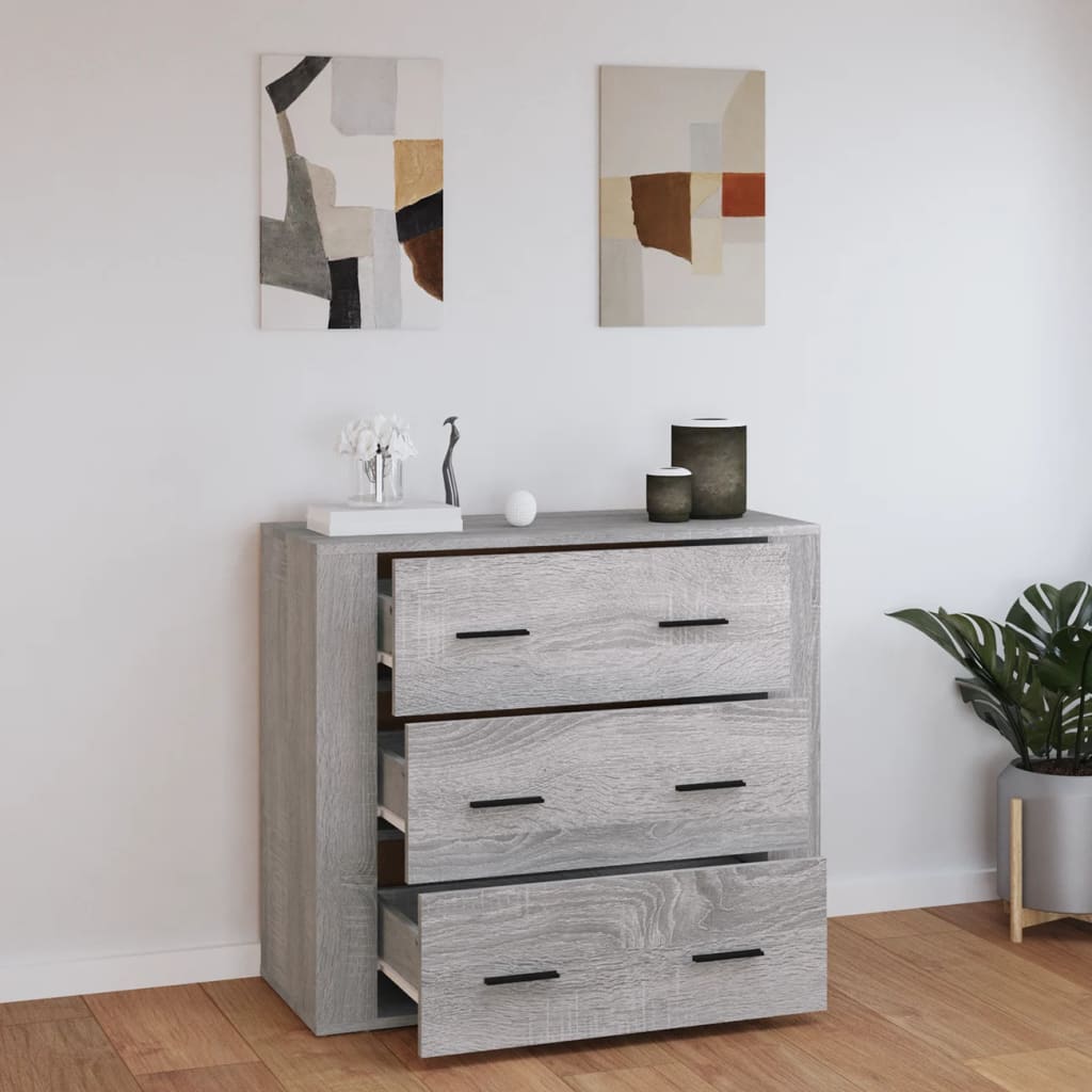 vidaXL Buffet Sonoma gris 80x33x70 cm Bois d'ingénierie