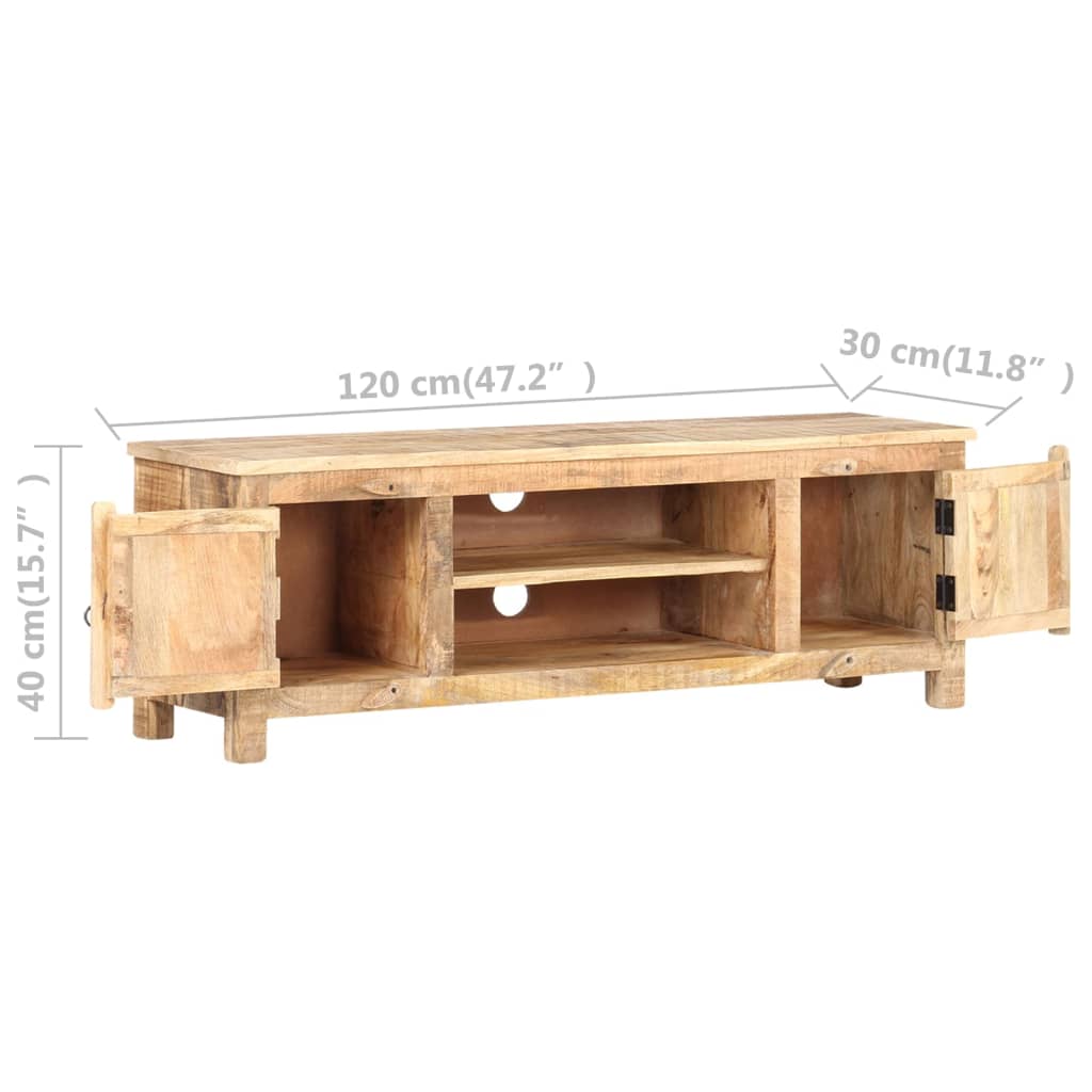 vidaXL Meuble TV 120x30x40 cm Bois de manguier brut