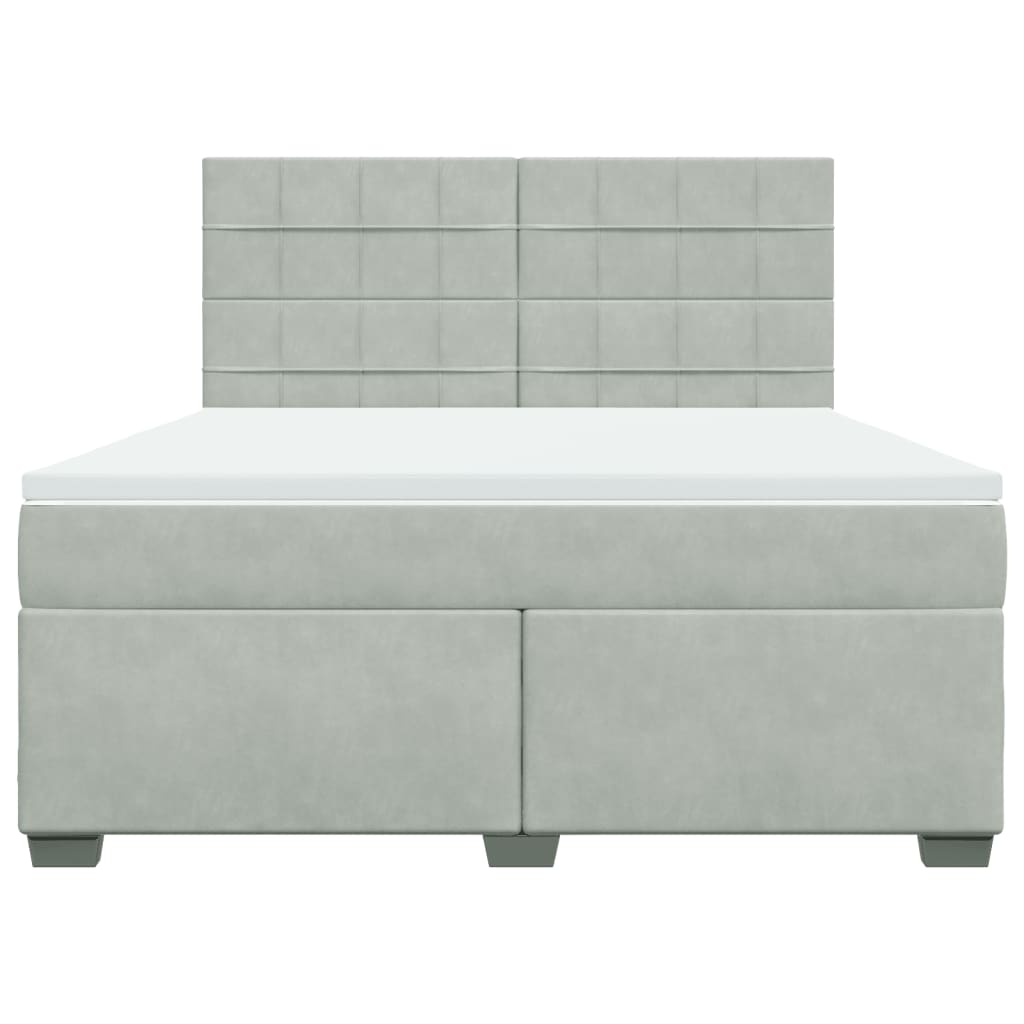 vidaXL Sommier à lattes de lit et matelas Gris clair 180x200cm Velours