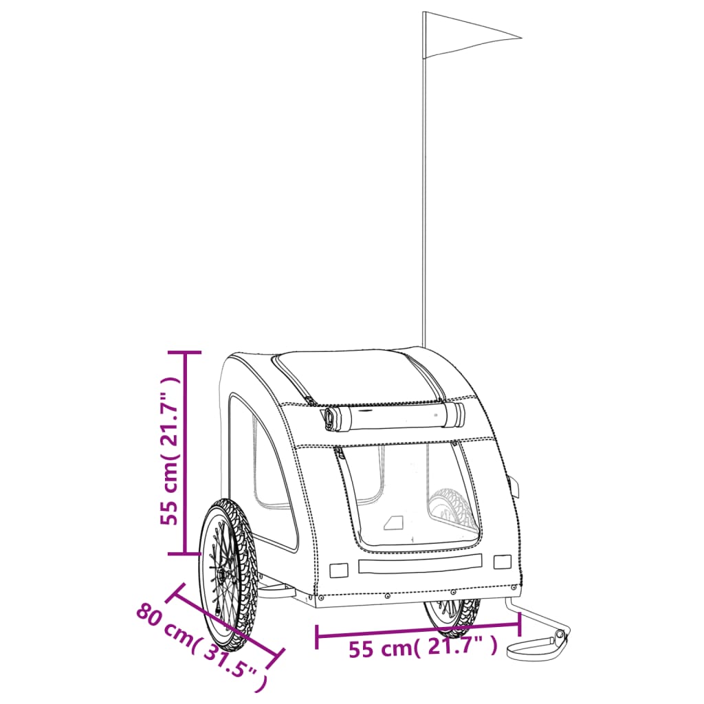 vidaXL Remorque de vélo pour animaux de compagnie noir