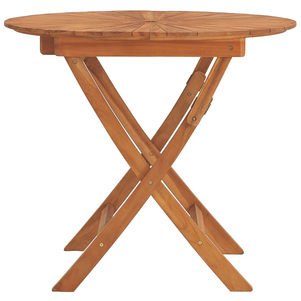 vidaXL Table pliable de jardin Ø 85x75 cm bois massif de teck