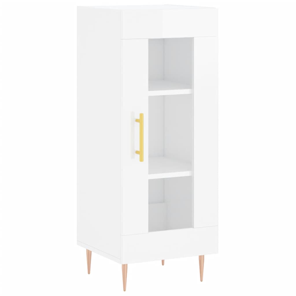 vidaXL Buffet haut blanc brillant 34,5x34x180 cm bois d'ingénierie