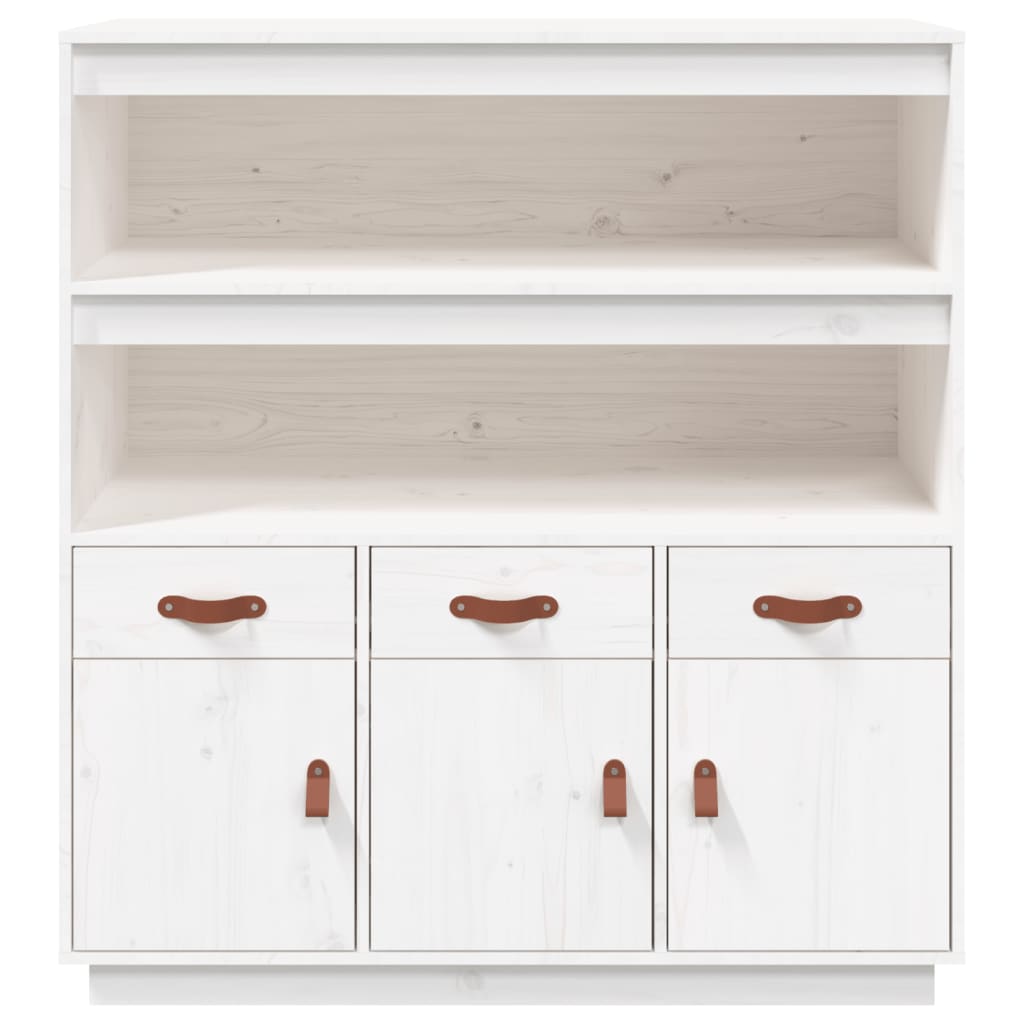 vidaXL Buffet haut Blanc 100x40x108,5 cm Bois massif de pin