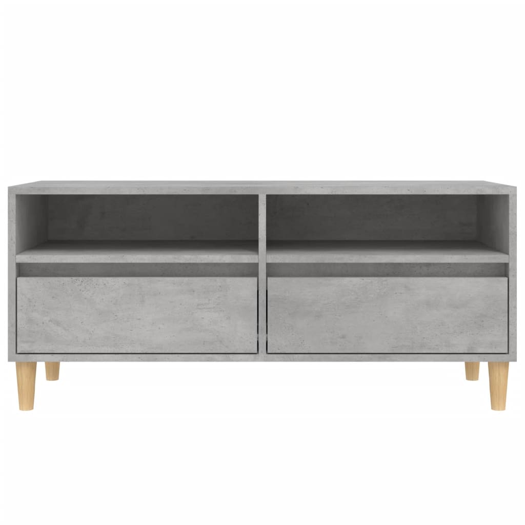 vidaXL Meuble TV gris béton 100x34,5x44,5 cm bois d'ingénierie