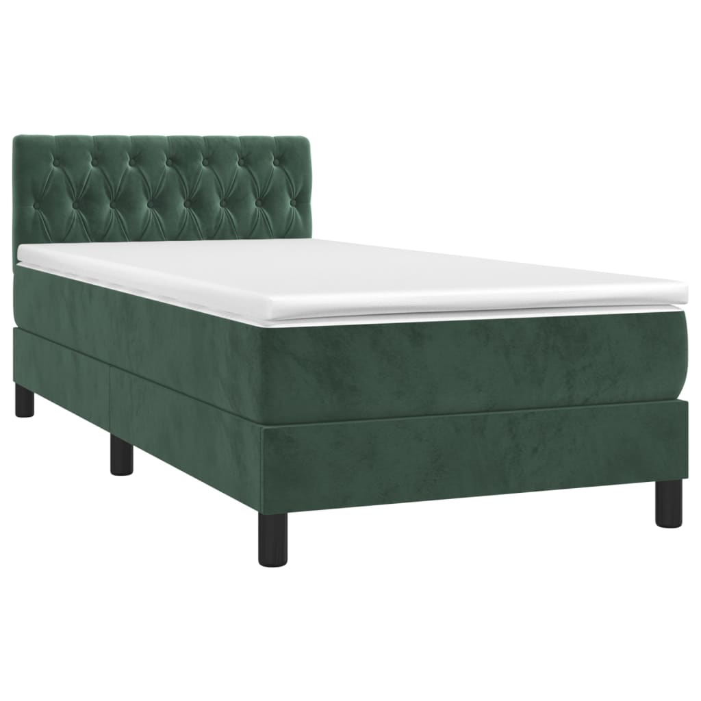 vidaXL Sommier à lattes de lit avec matelas Vert foncé 100x200 cm