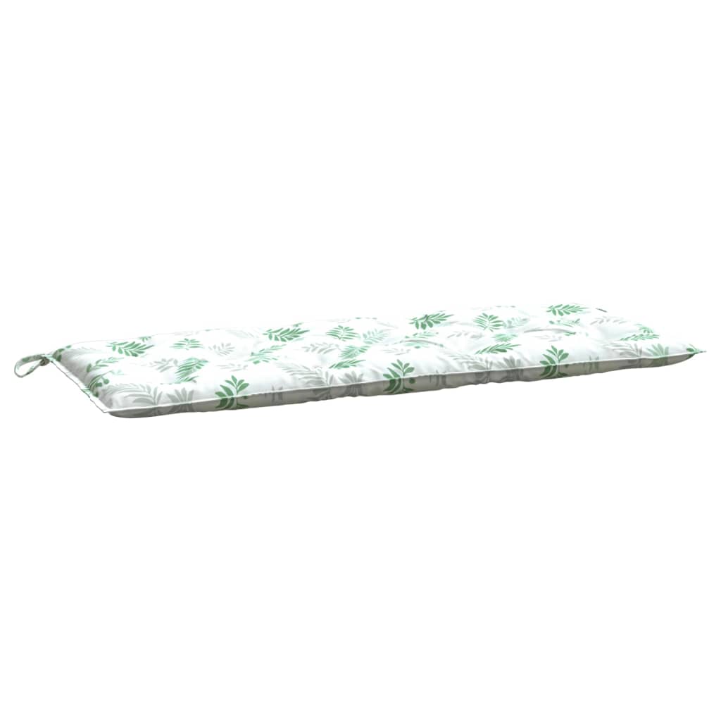 vidaXL Coussin de banc de jardin motif de feuilles 120x50x7 cm tissu