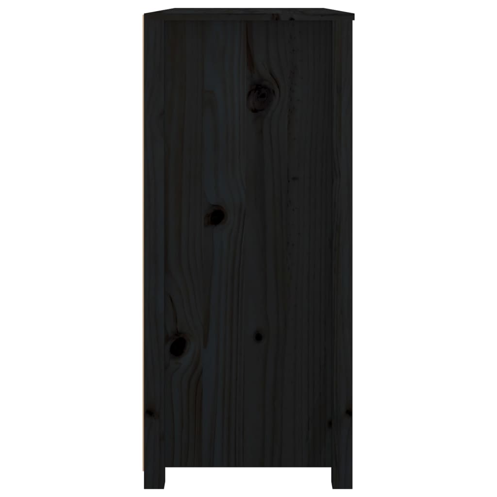 vidaXL Armoire latérale Noir 100x40x90 cm Bois de pin massif