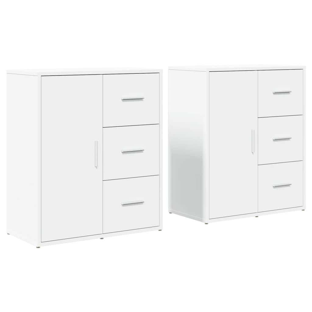 vidaXL Buffets 2 pcs blanc 60x31x70 cm bois d'ingénierie