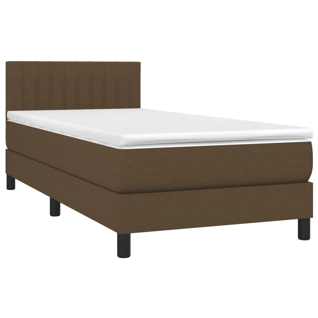 vidaXL Sommier à lattes de lit et matelas et LED Marron foncé 90x190cm