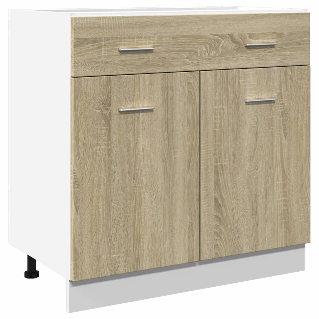 vidaXL Armoire de plancher tiroir Chêne sonoma 80x46x81,5 cm Aggloméré