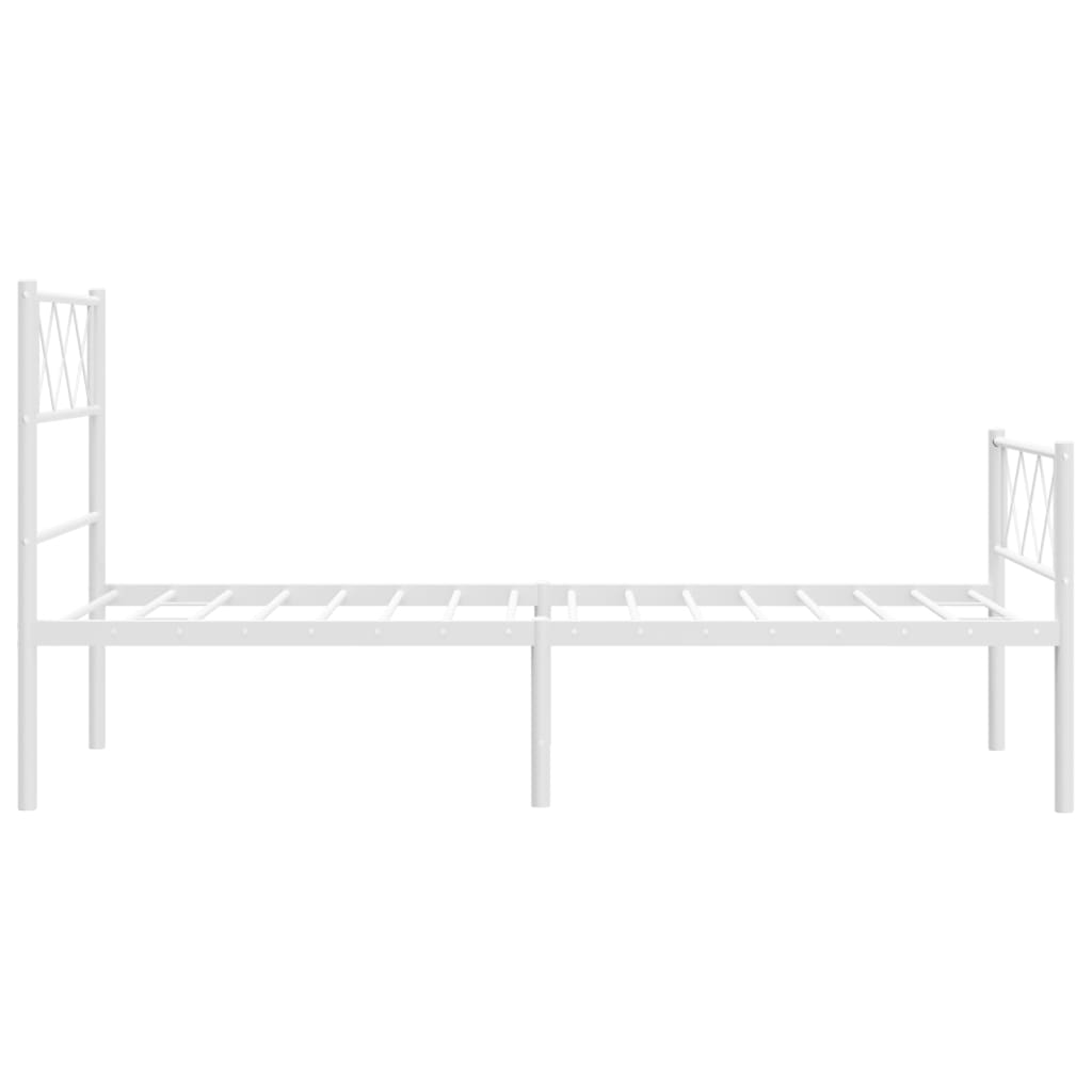 vidaXL Cadre de lit métal sans matelas avec pied de lit blanc 75x190cm