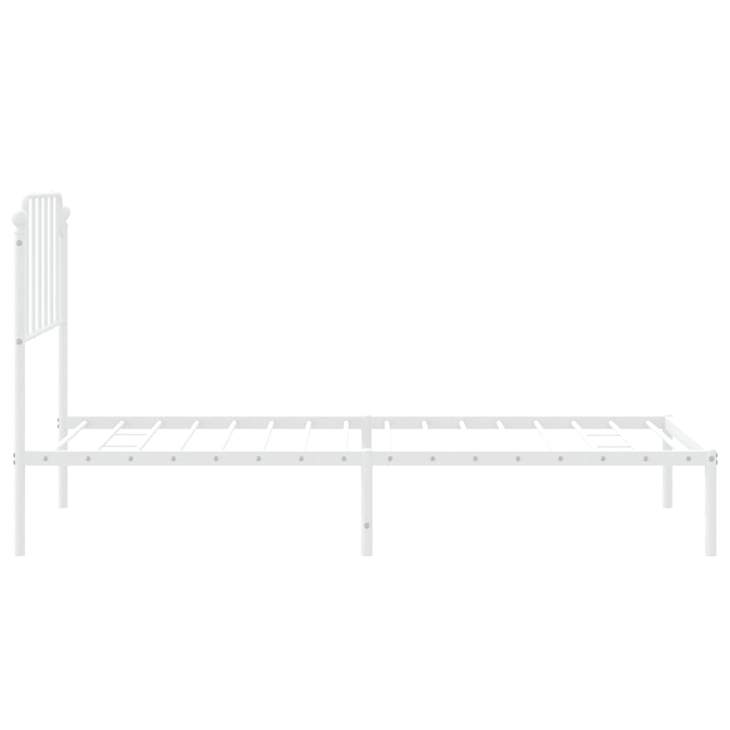 vidaXL Cadre de lit métal sans matelas avec tête de lit blanc 90x200cm