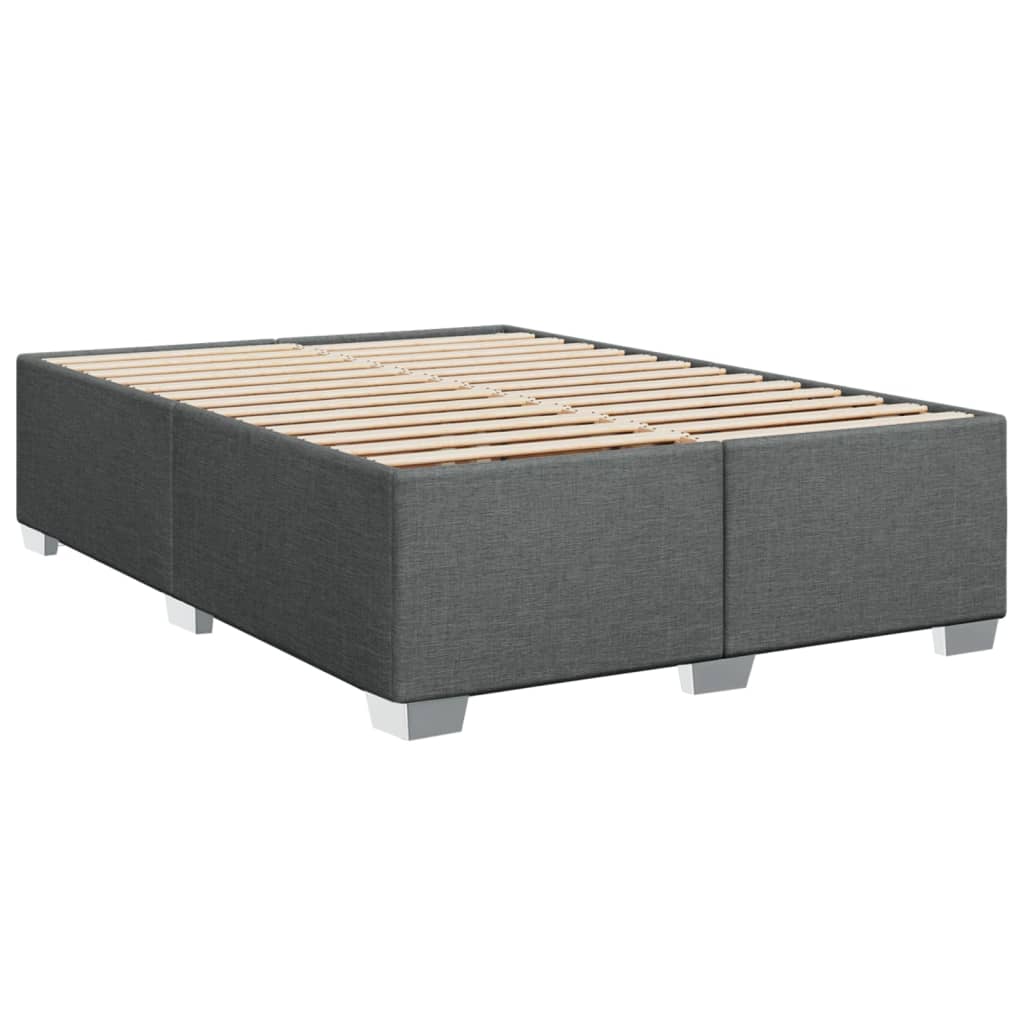 vidaXL Sommier à lattes de lit avec matelas Gris foncé 140x200cm Tissu