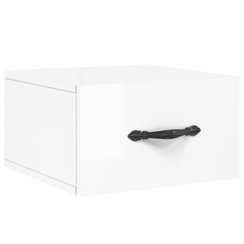 vidaXL Tables de chevet murales 2 pcs blanc brillant 35x35x20 cm