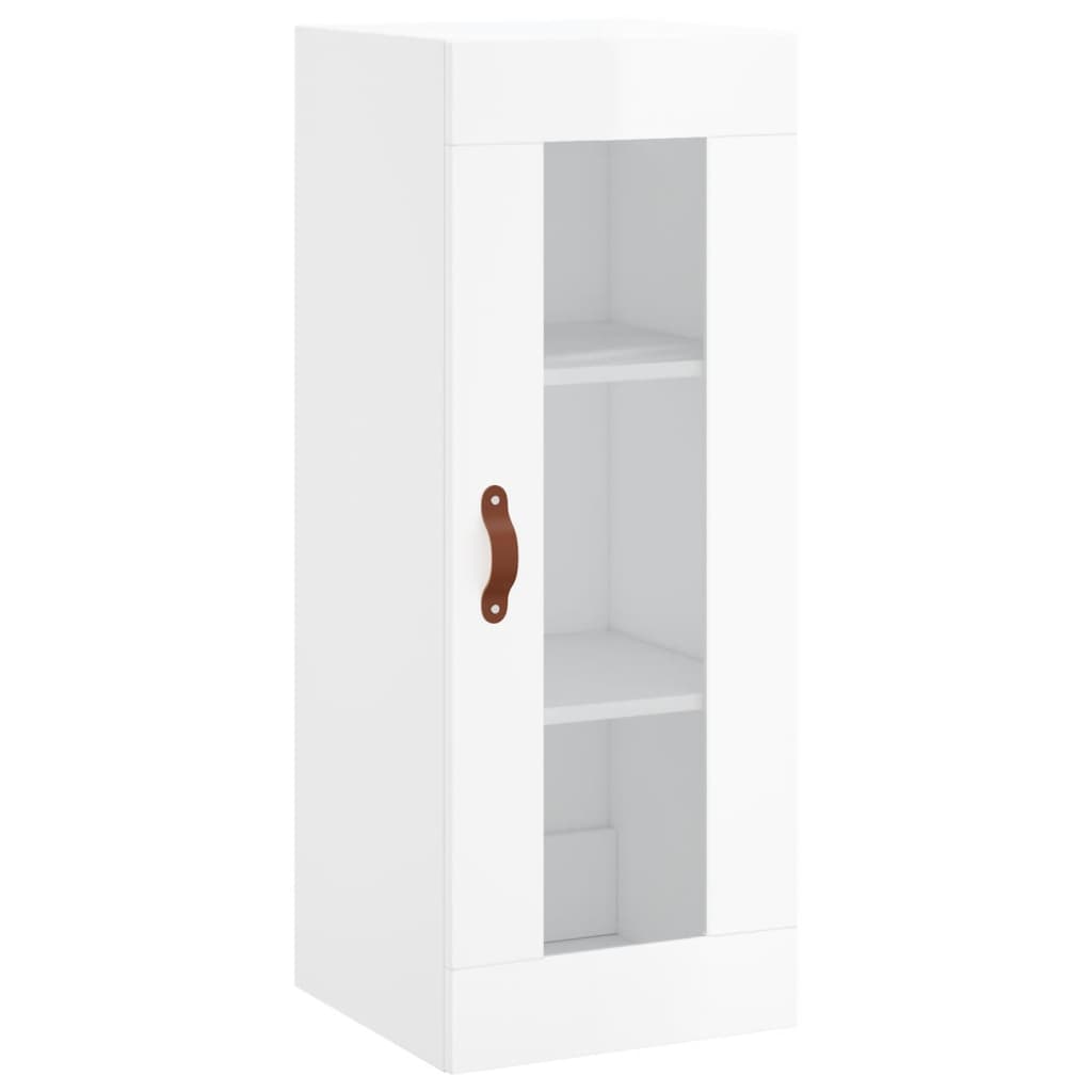 vidaXL Buffet haut Blanc brillant 34,5x34x180 cm Bois d'ingénierie