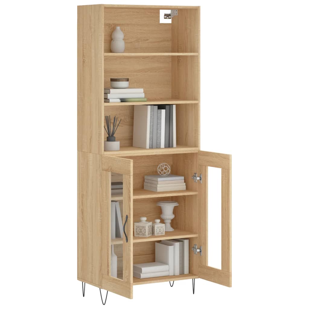 vidaXL Buffet haut Chêne sonoma 69,5x34x180 cm Bois d'ingénierie