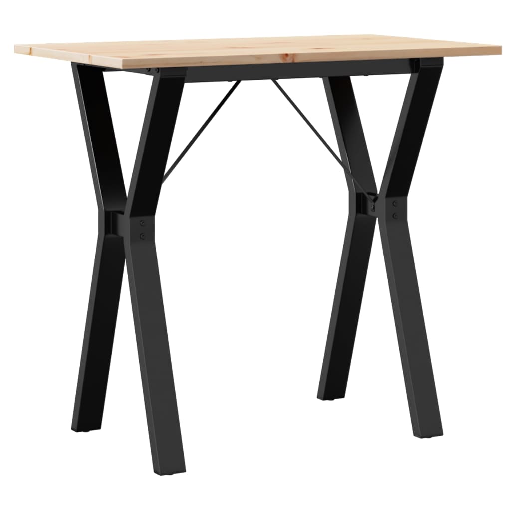 vidaXL Table à manger cadre en Y 80x50x75 cm bois de pin massif fonte