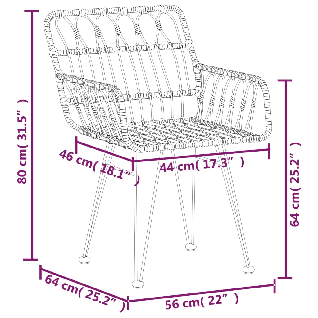 vidaXL Ensemble à manger de jardin 7 pcs Résine tressée